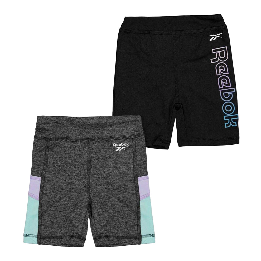 Reebok (3-4 Years, Midnight) Girls Slim Shorts (Pack Of 2)
