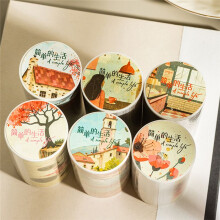 3Rolls/Bag Simple Life Large Size Aquascape Tape DIY Handbook Material Decorative Stickers B