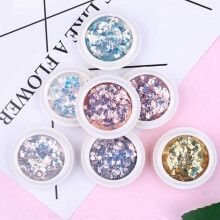 Holografinen kynsitaidetarrasetti – Sateenkaaren glitter, merenneidon värinen glitter