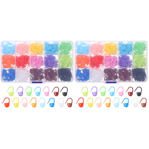 2Boîtes Clips Marqueurs ABS Multicolores Pour Crochet Outils DIY 1