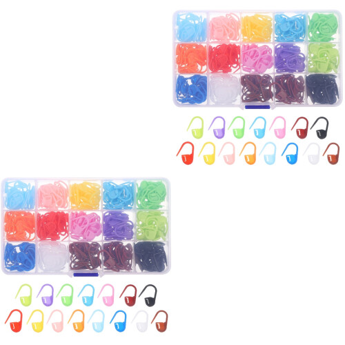 2Boîtes Clips Marqueurs ABS Multicolores Pour Crochet Outils DIY 2