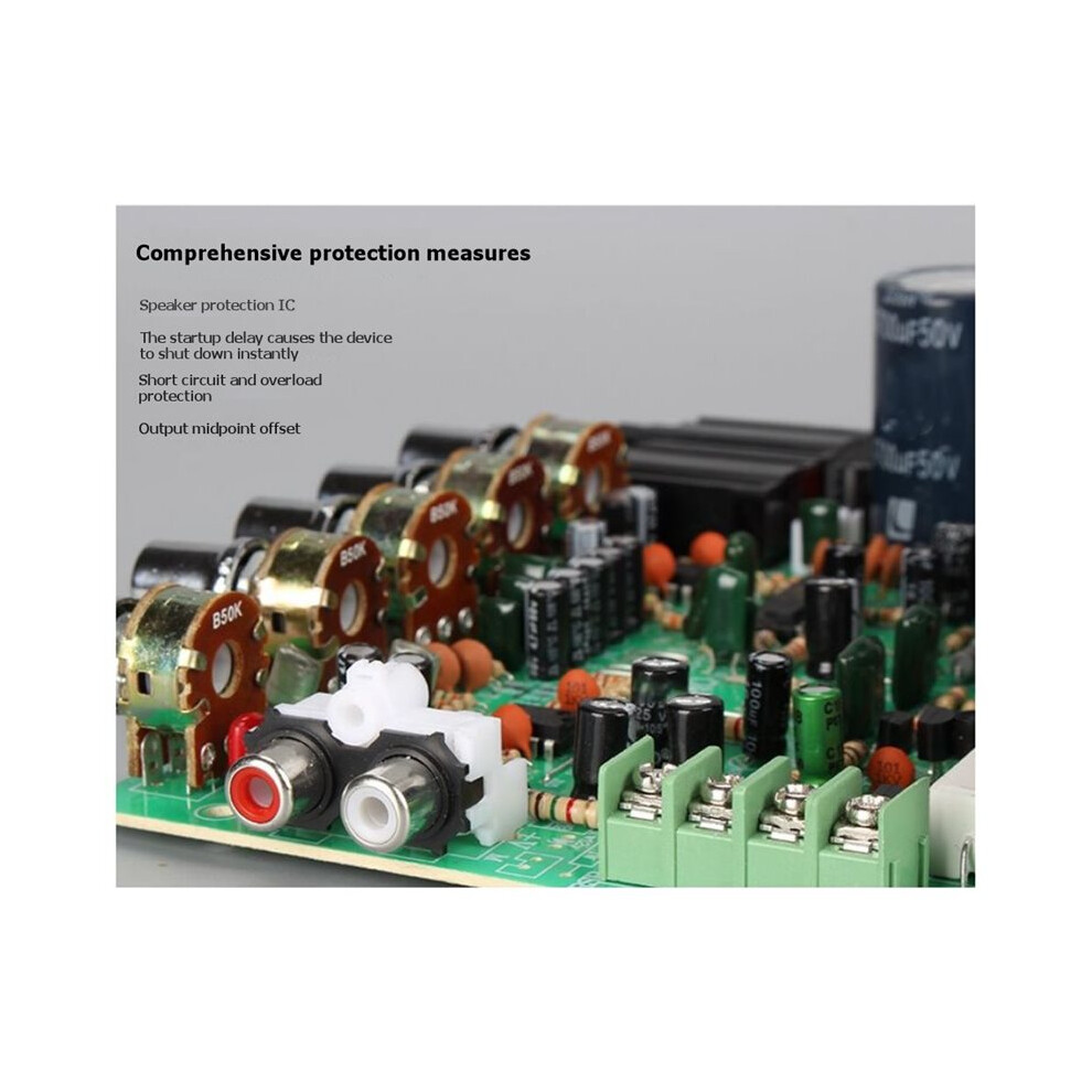 250W Reverb Audio Amplifier With Knob Set 2.0 Channels High Power Amplifiers Hifi Pt2399 Karaoke Mic Reverberation Board 4711371652281