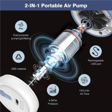 Rechargeable Electric Air Pump Wireless Outdoor Camping Inflator Deflator for Air Mattress Swimming Pool Portable