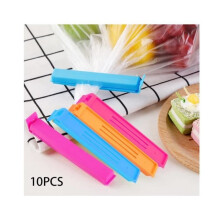 10-Piece Food Sealing Clips, 10.5cm Reusable Plastic Bag Closure Clips for Kitchen Packaging