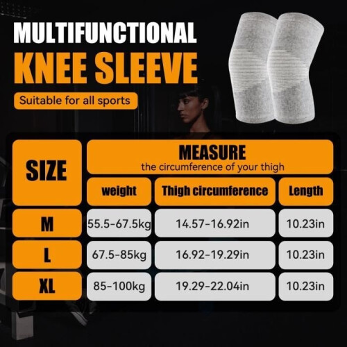 Bamboo Knee Pads - Unisex - 2-Pack - Elastic - Breathable - Arthritis Relief