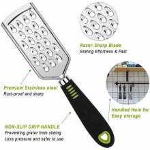 Cheese grater and lemon zester, set of 3 graters, stainless steel blade, ergonomic thermoplastic rubber handle, fa