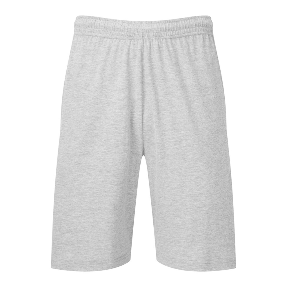 Fruit Of The Loom (L, Heather ) Mens Iconic Jersey Shorts Grey