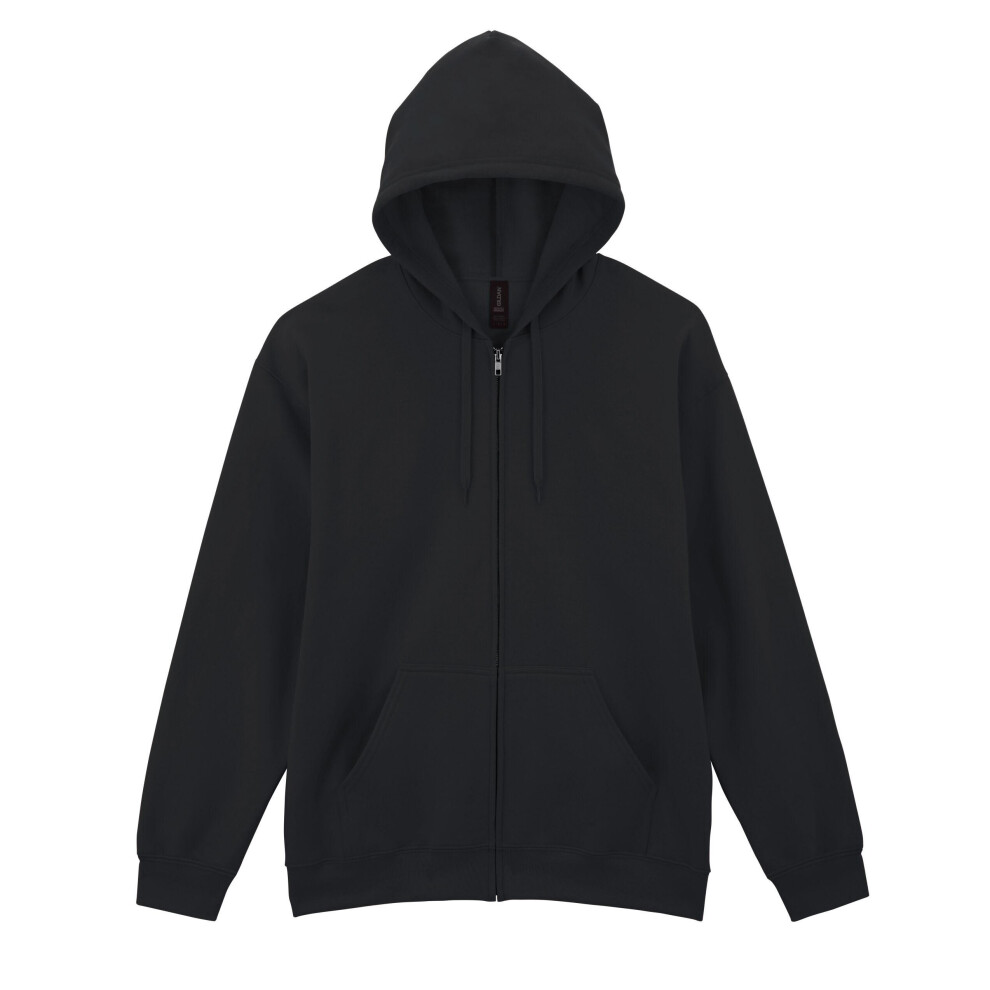 Gildan (S, ) Unisex Adult Softstyle Fleece Midweight Full Zip Hoodie Black