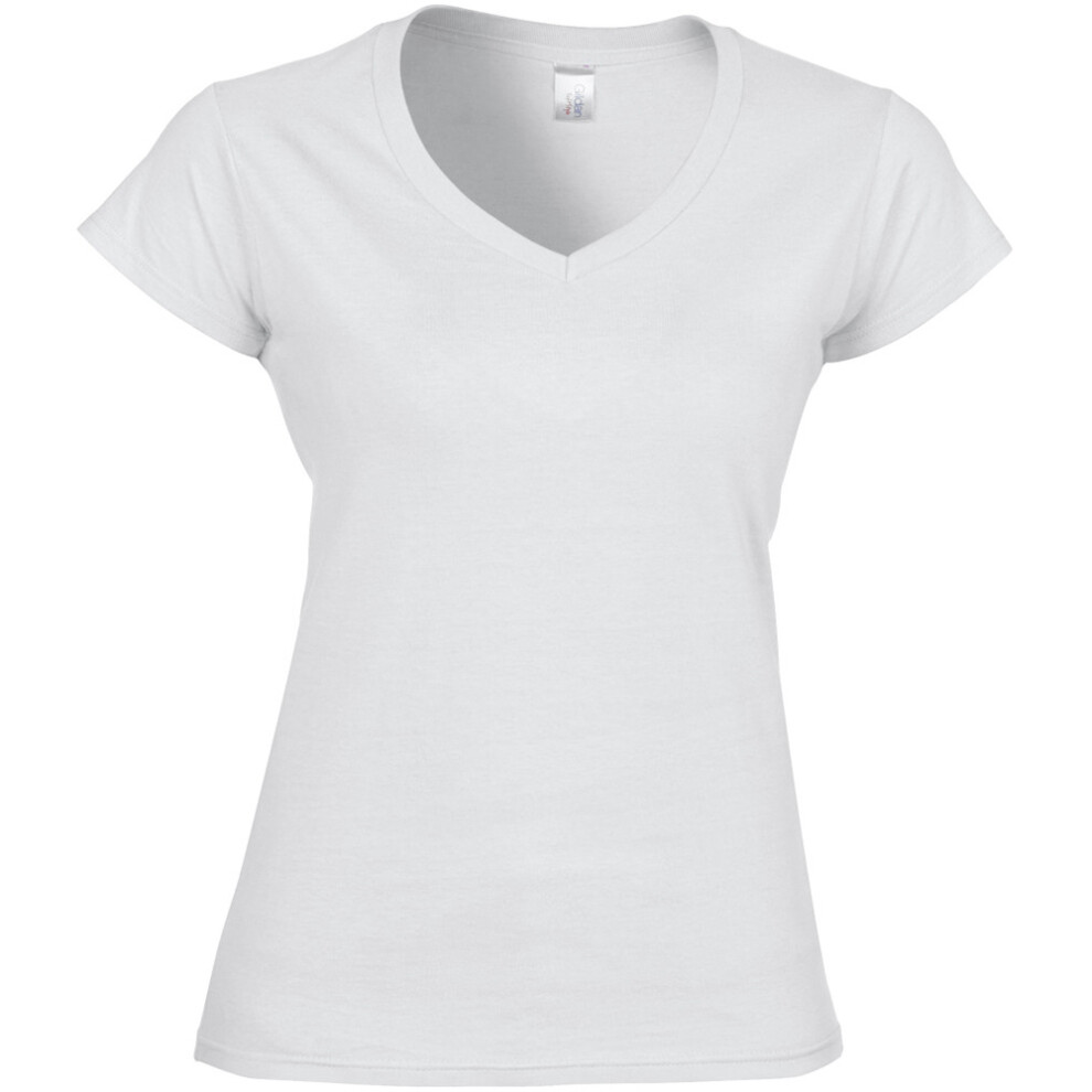Gildan (Xl, ) Womens/Ladies Soft V Neck T-Shirt White