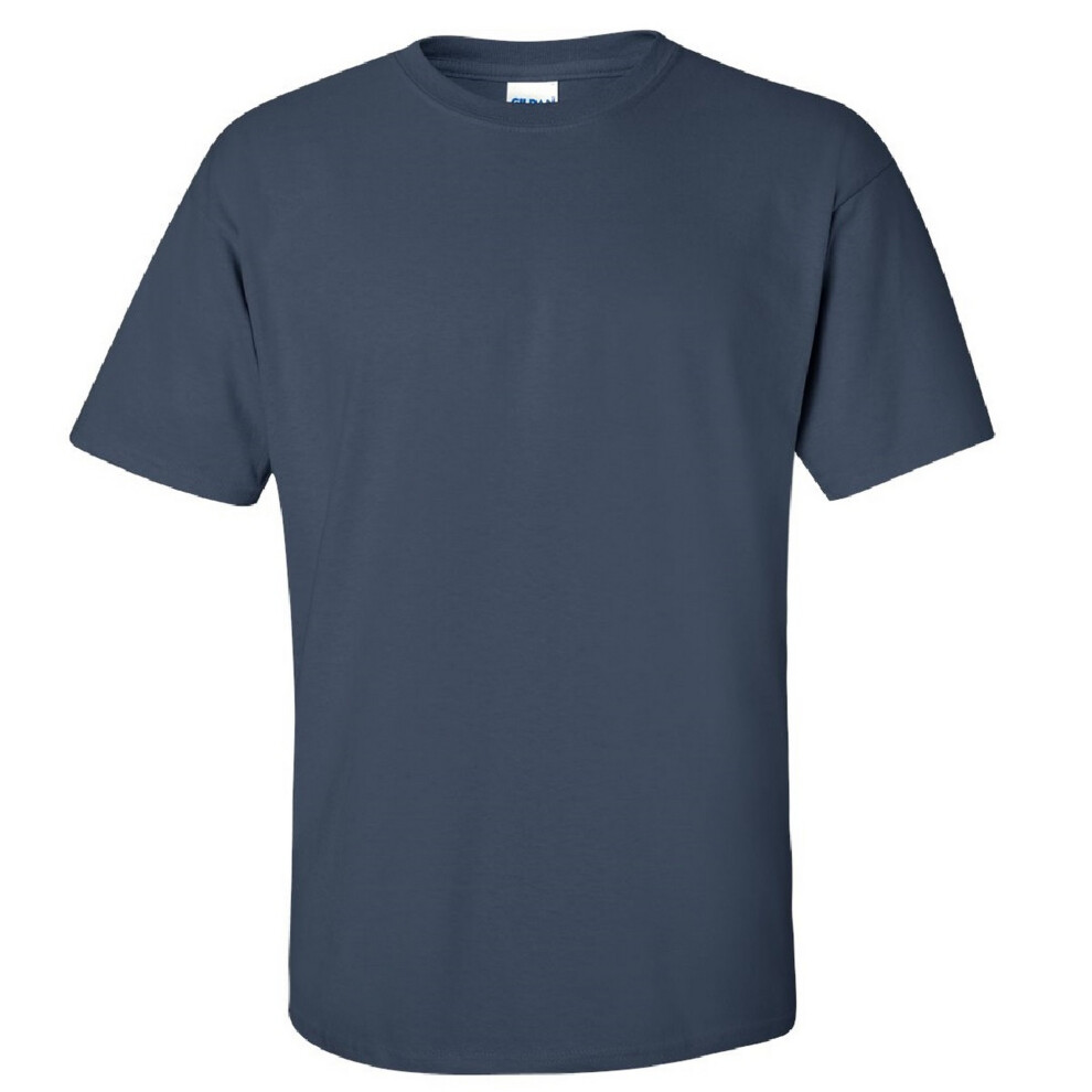 Gildan (L, Dusk) Mens Ultra Cotton Short Sleeve T-Shirt Blue