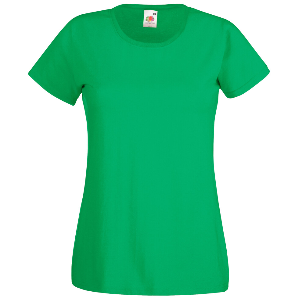 Fruit Of The Loom (2Xl, Kelly ) Ladies/Womens Lady-Fit Valueweight Short Sleeve T-Shirt (Pack Of 5) Green