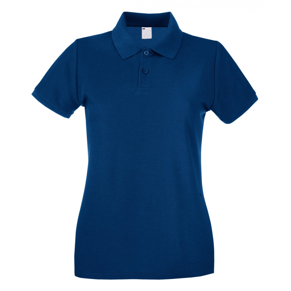 Fruit Of The Loom (Small, Navy ) Womens/Ladies Lady Fit Short-Sleeved Polo Shirt Blue