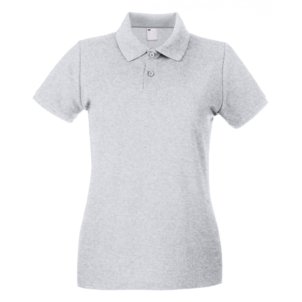 Fruit Of The Loom (Small, Marl) Womens/Ladies Lady Fit Short-Sleeved Polo Shirt Grey
