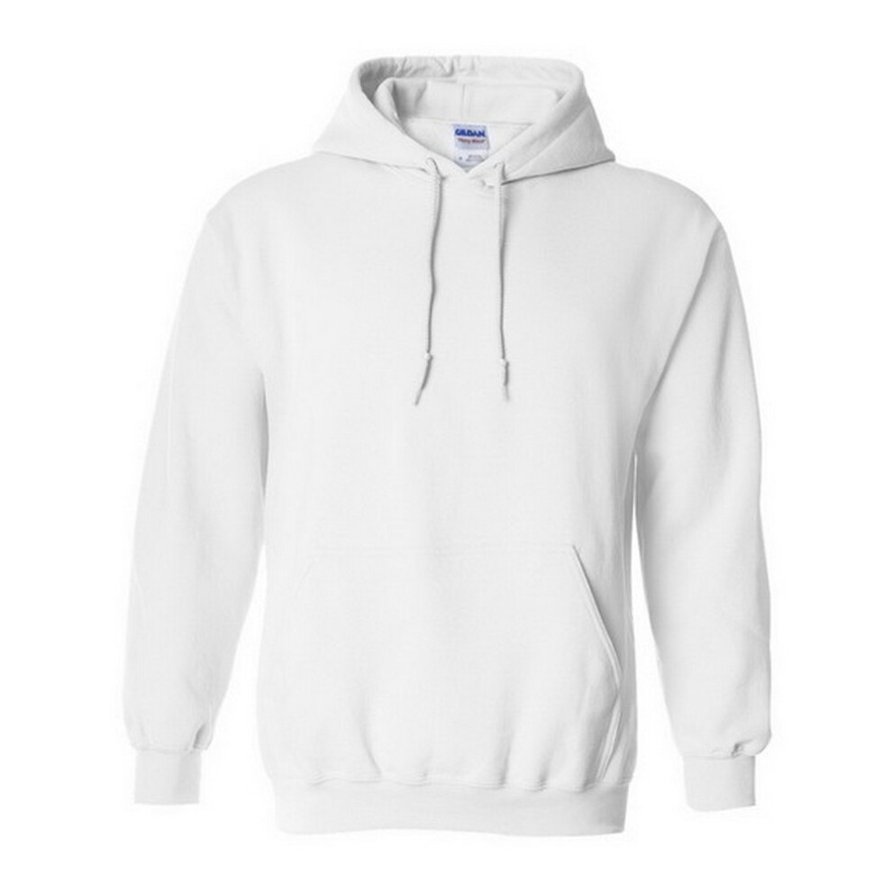 Gildan (L, ) Heavy Blend Adult Unisex Hooded Sweatshirt / Hoodie White