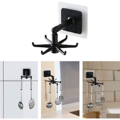 Coat rack - Adhesive hooks - White - Easy installation - Durable - 360 degrees 2