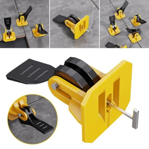 Tile Leveling System - QINGQUE - 50 Pcs - Reusable - Yellow 1