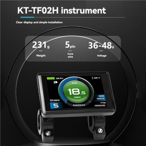 KT-TF02H  Color Display 36V 48V Screen Panel SM Connector Electric Bicycle Lithium Battery Conversion Accessories 2