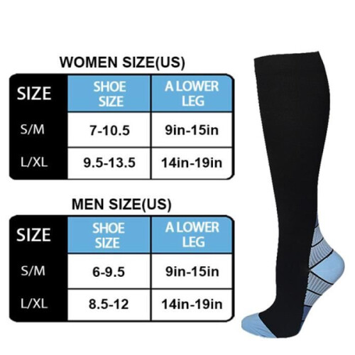 Compression Socks - Unisex - Running - 3 Pairs - Grey, Beige, Blue 1