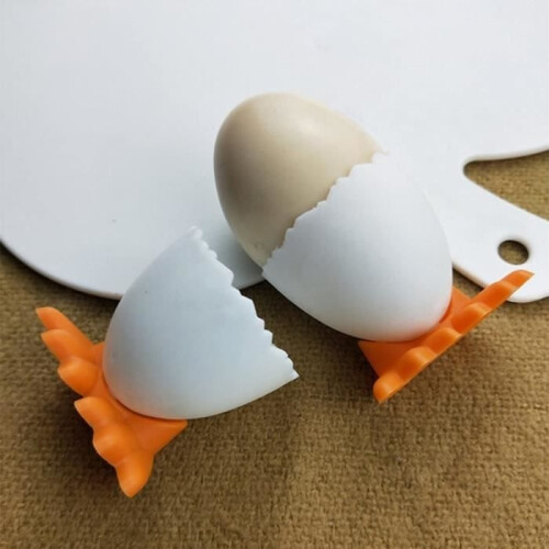 Egg Cups - 6 PCS White Egg Cups - Egg Opener Included - Creative Design - For Adults 2