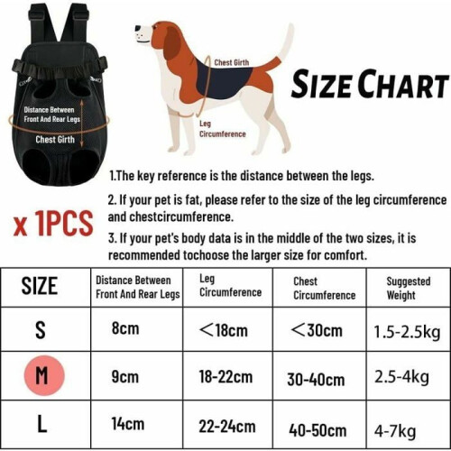Front-Facing Backpack for Small Dogs, Portable Pet Carrier Bag, Black, Medium YYV 1