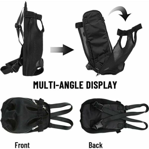 Front-Facing Backpack for Small Dogs, Portable Pet Carrier Bag, Black, Medium YYV 2