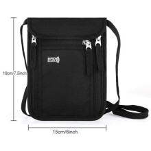 Neck Pouch, RFID Blocking Neck Bag, Anti-theft Passport Holder, Waterproof Neck Bag for Documents