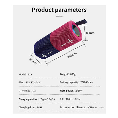 σε 1 μαγνητικό ηχείο Bluetooth Split 20W εξωτερικού χώρου, αδιάβροχο, αληθινά ασύρμα 1