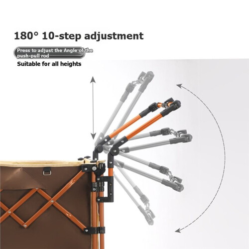 Trolley Handle Folding Wagon Push Handle Easy to Install Detachable Universal Foldable Replace Part Push Pull Bar