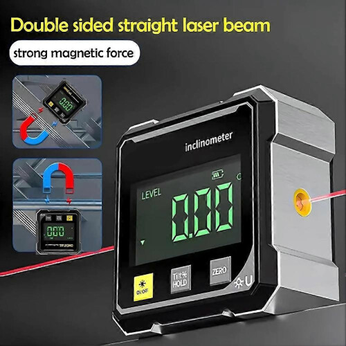 Digital Laser Angle Finder Protractor with LED Display, 4 Side Magnetic Gauge for Accurate Measuring Tool 2
