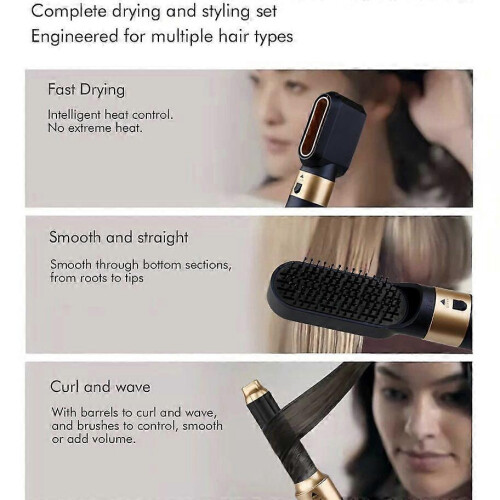 Σετ χτένας styling μαλλιών 6 σε 1 με δερμάτινη θήκη, σχεδιασμό αυτόματης περιτύλ 2