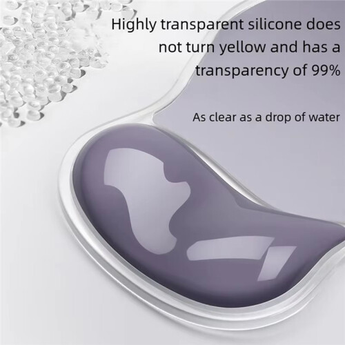 Mousepad Antiderrapante com Apoio para o Pulso, Ergonômico e Transparente, em Silicone. 2