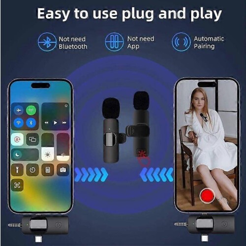 Μίνι ασύρματο μικρόφωνο 3 σε 1 για iPhone, iPad, YouTube, Facebook, TikTok, φορητό μικρόφωνο π 1