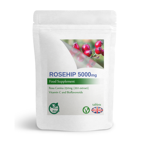 30 Tablets Rosehip 5000mg Extract (V) Natural Vitamin C, Bioflavanoids