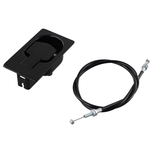 1set Black Aluminium Alloy Replacement Pull Handles with 85cm Cable for Deck Chairs and Garden 1