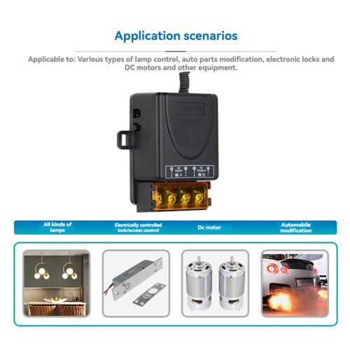 DC12V-48V Remote Control  30A Relay /OFF Power Controller Garage Door Remote Control with 433MHz Transmitter 1