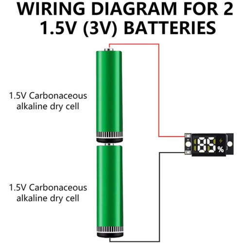 Power Display Indicator 1/2 X 1.5V Battery Capacity Tester Battery LED Digital Electricity Display Module 1