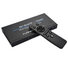 Zgodny z 4x1 Multiviewer 4 w 1 Wyjście Quad Multi-Viewer Konwerter Audio-Wideo 4-Kanałowy Multiplekser Wideo Wtyczka EU