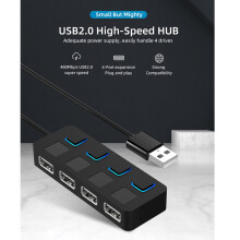 HUB USB 2.0 4 Porty Ekspandera Wiele KoncentratoróW USB 2.0 UżYj PrzełąCznika Zasilacza do Komputera PC