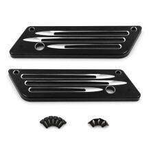 Black Motorcycle Saddle Bag Buckle Cover Professional Saddlebag Covers for Street Road Glide 1993-2013