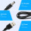 USB Cable 5.5mm / 2.1mm 5V   Jack Power Cable (Black, 102CM) 3