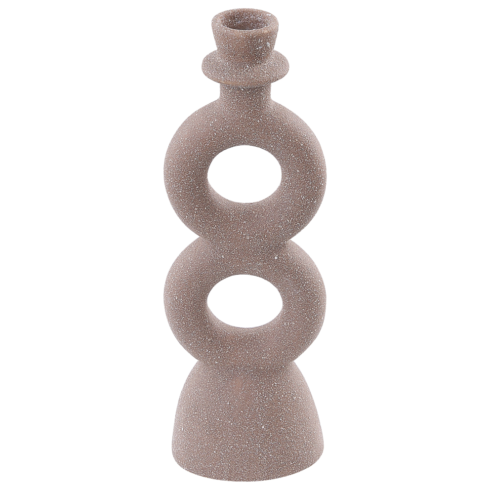 Photos - Figurine / Candlestick Beliani Candle Holder NAOUSA Ceramic 23 cm Beige 