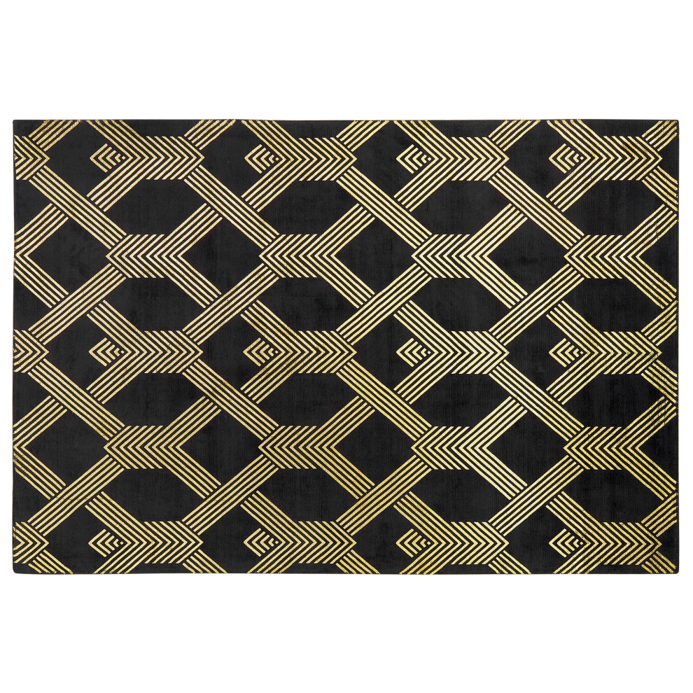Beliani Rug Vekse 160 X 230 Cm Viscose Black