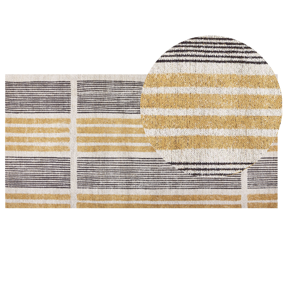 Beliani Rug Katra Beige 80 X 150 Cm Cotton