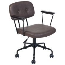 Desk Chair ALGERITA Faux Leather Dark Brown