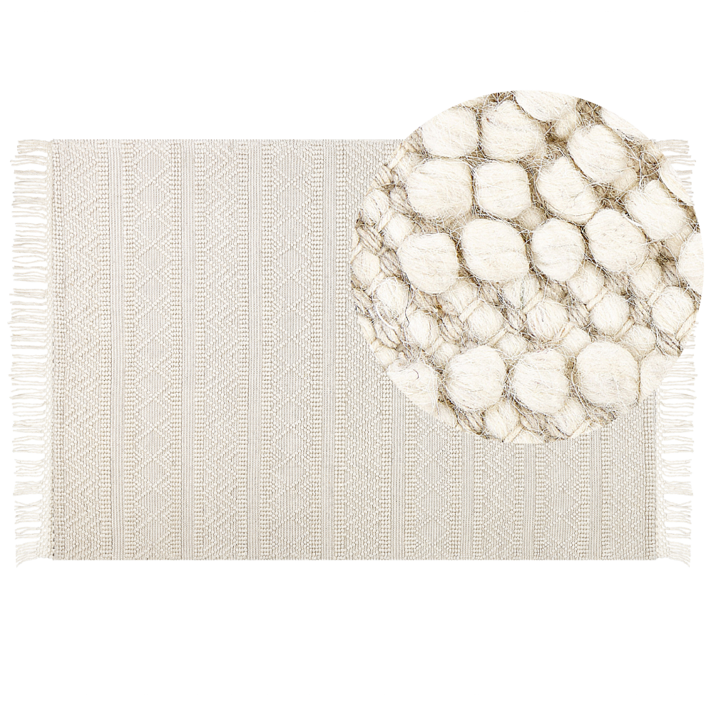 Beliani Rug Pertek Beige 160 X 230 Cm Wool