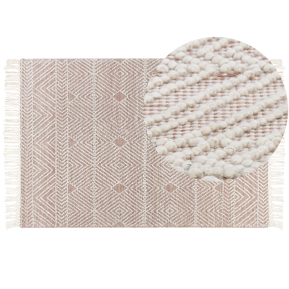 Beliani Rug Kestel Brown Beige 160 X 230 Cm Wool
