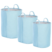 Set of 3 Baskets ARCHA Cotton Light Blue