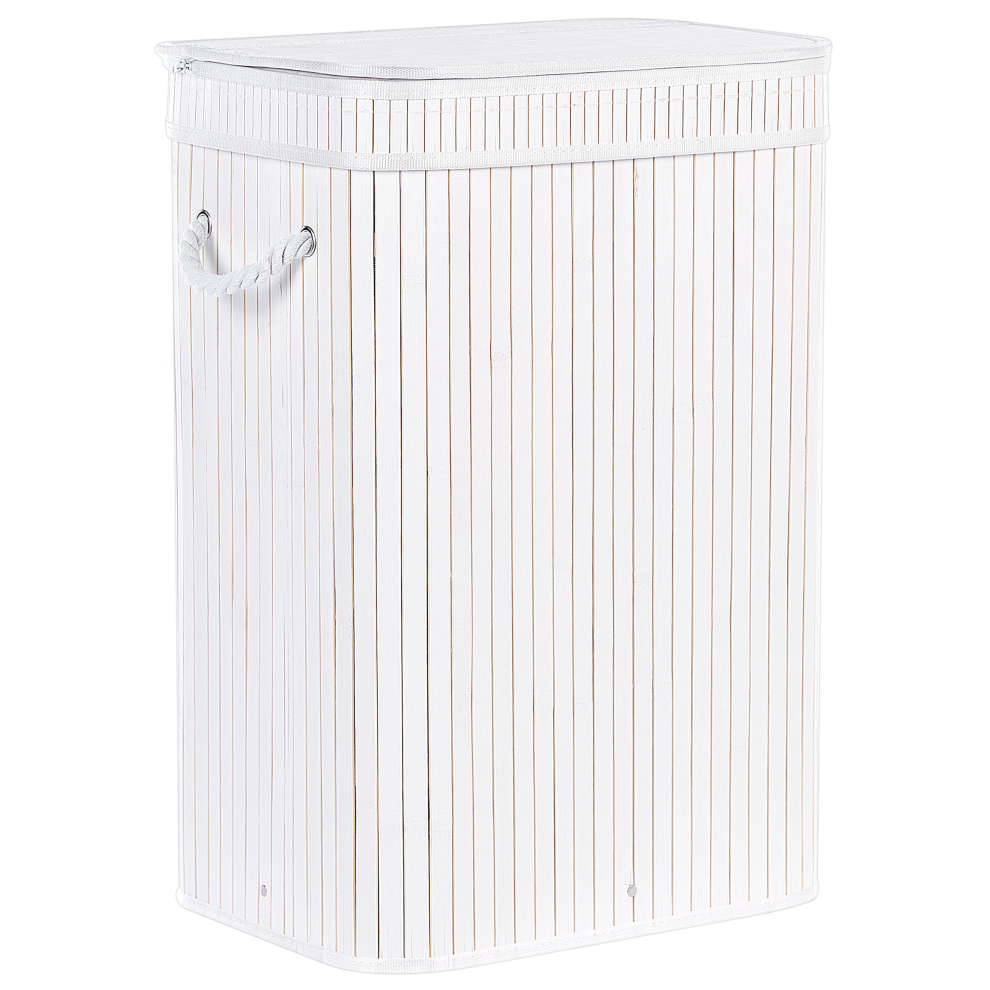 Beliani Laundry Basket Kalutara Bamboo White 72 L