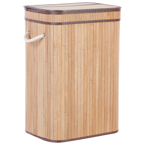 Beliani Laundry Basket KALUTARA Bamboo Light Brown
