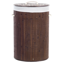 Laundry Basket SANNAR Bamboo Dark Brown 75 L